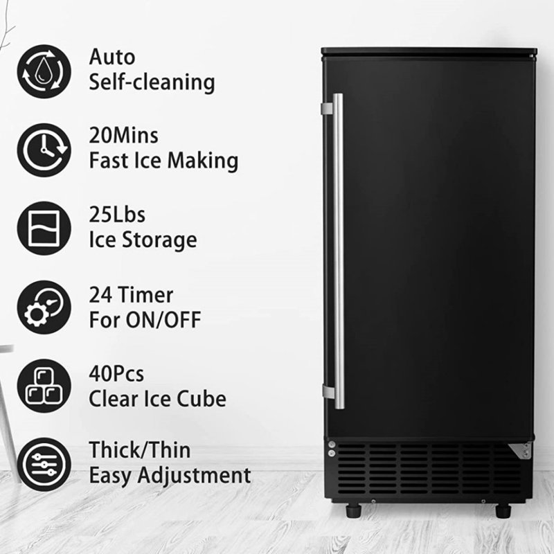 R.W.FLAME 80 Lb. lb. Daily Production Cube Clear Ice Freestanding Ice